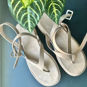 Mango Taupe Strappy Sandals